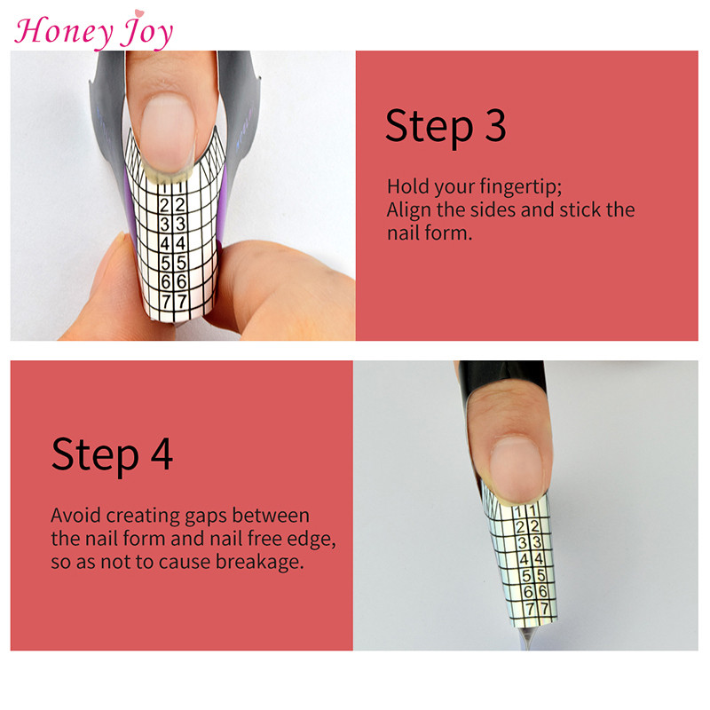 100 komada Okrugli vrhovi Dizajn Nail Art Forms Naljepnica Tvrdi Nail Forms Vodič za produžavanje Samoljepljivi savjeti za akril UV gel Nail Art