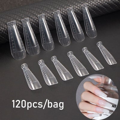 120 kom. Gel za nadogradnju noktiju Kalup za brzu izradu umjetnih noktiju DIY Art alati Dvostruki oblici Savjeti UV gel za nokte Oblikovanje noktiju