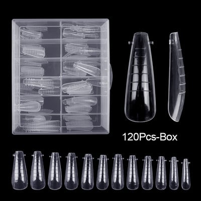 120 kom. Gel za nadogradnju noktiju Kalup za brzu izradu umjetnih noktiju DIY Art alati Dvostruki oblici Savjeti UV gel za nokte Oblikovanje noktiju
