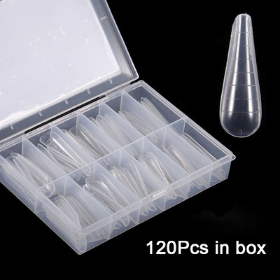 120Pcs Dvostruki oblici Sustav produžavanja noktiju za višekratnu upotrebu Umjetni nokti Savjeti za brzu izgradnju Poli UV gel gornji kalup Gornji oblici za nokte