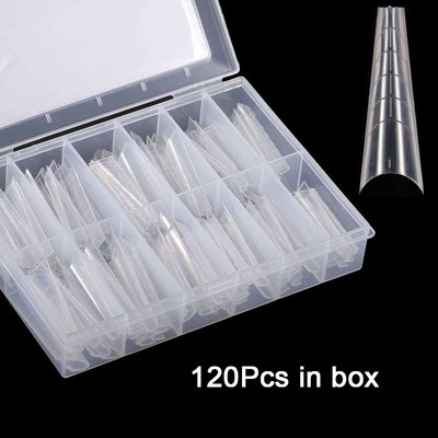 120Pcs Dvostruki oblici Sustav produžavanja noktiju za višekratnu upotrebu Umjetni nokti Savjeti za brzu izgradnju Poli UV gel gornji kalup Gornji oblici za nokte