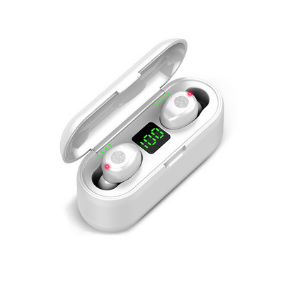 F9 TWS ασύρματα ακουστικά Bluetooth Ακουστικά Sport Touch Mini Earbuds Stereo Bass Headset με θήκη φόρτισης 2000mAh Power Bank