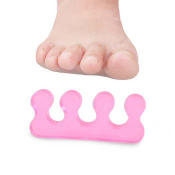 2PCS Разделител за пръстите на краката Меки силиконови разделители за пръстите на краката Гъвкав разделител за пръстите на пръстите на краката Коректори за пръстите на краката Форма Маникюр Педикюр Инструменти за нокти