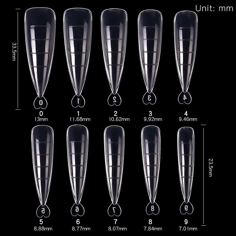 100 db Gyorsan építő körömforma tippek Köröm Kettős Formák Ujjhosszabbító Köröm Art UV Extend Gel Finger Stiletto Nails