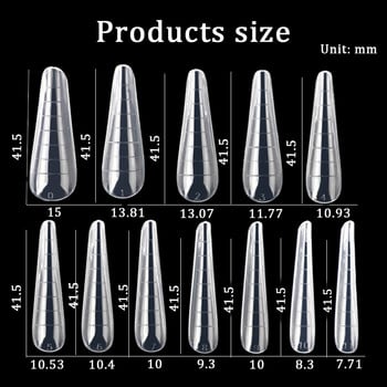 Κουτί 120Pc Dual Forms Build Nail Poly Extend Gel Tools Russian Anmond Form Form Nail Tips Full Cover Επαναχρησιμοποιήσιμο Μανικιούρ νυχιών