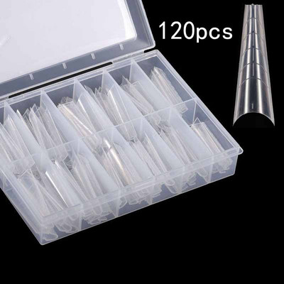 120 db-os doboz Dual Forms Build Nail Poly Extend Gel Tools Orosz Mandula Felső Forma Penész Köröm Tippek Teljes fedő Újrahasználható köröm manikűr