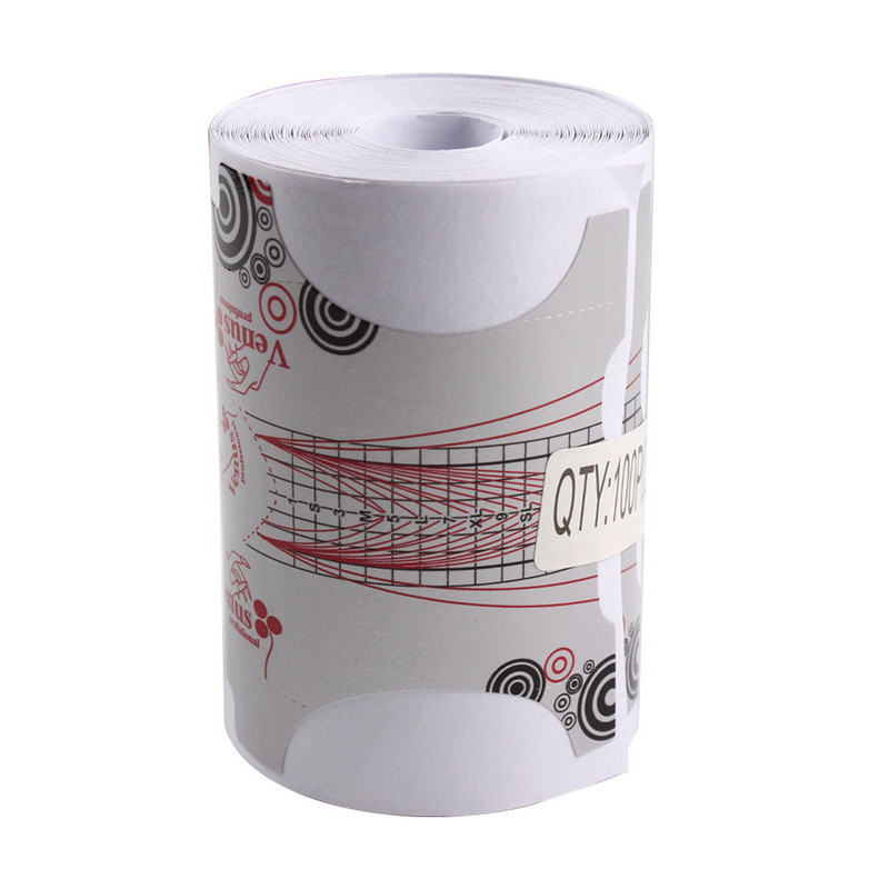 50/100/500db Ezüst körömformák matricák ívelt hegyek Extension Art UV GEL francia manikűr eszköz műköröm építés