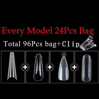 Sistem de unghii cu forme duble clare Extensie rapidă Poly Gel pentru unghii Sfaturi false Forme mixte acrilice Forme superioare Forme