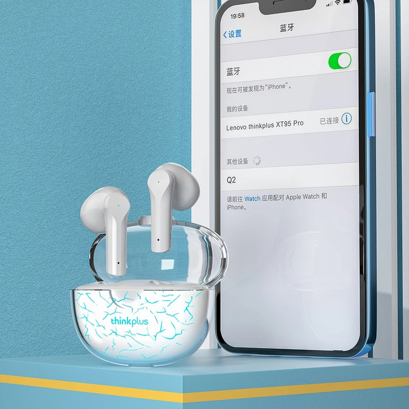 Lenovo XT95 Pro Bluetooth Ακουστικά 9D HIFI Sound Sport Αδιάβροχα TWS Ασύρματα ακουστικά με μικρόφωνο για iPhone Ακουστικά Xiaomi