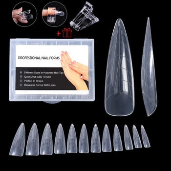 TP 5/120PCS Dual Forms Finger Poly UV Gel Quick Building Extension Καλούπι ψεύτικο ακρυλικό διακοσμητικό καλλιτεχνικό στιλέτο επάνω φόρμες