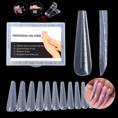 TP 5/120PCS Dual Forms Finger Poly UV Gel Quick Building Extension Mold Fake Nail Acrylic Decoration Art Stiletto Upper Forms