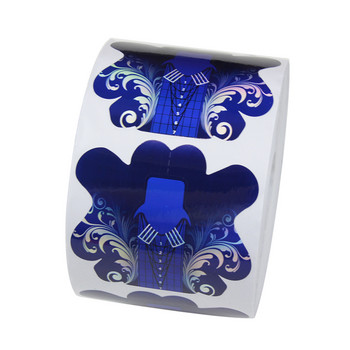 Finger Angel 50/100/500pcs Αυτοκόλλητα φόρμας νυχιών Πολύχρωμο μπλε σχήμα πεταλούδας Συμβουλές επέκτασης νυχιών Οδηγός για εργαλείο μανικιούρ UV#FJH09