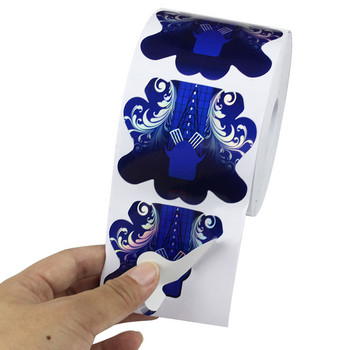 Finger Angel 50/100/500pcs Αυτοκόλλητα φόρμας νυχιών Πολύχρωμο μπλε σχήμα πεταλούδας Συμβουλές επέκτασης νυχιών Οδηγός για εργαλείο μανικιούρ UV#FJH09