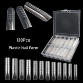 120 db Dual Forms Finger Top Forma Műköröm Tippek Felső forma Poli Nail Gel Hosszabbító Építő Penész Köröm Formákhoz