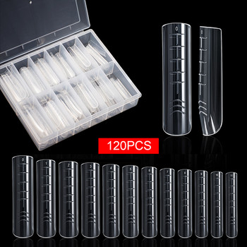 120Pcs Dual Forms Finger Top Forms For False Nail Art Tips Άνω φόρμα για Poly Nail Gel Extension Forms Building Mold Nail Forms