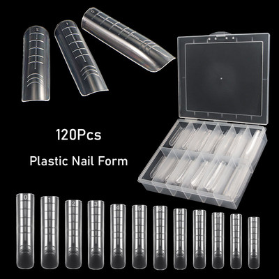 120 db Dual Forms Finger Top Forma Műköröm Tippek Felső forma Poli Nail Gel Hosszabbító Építő Penész Köröm Formákhoz