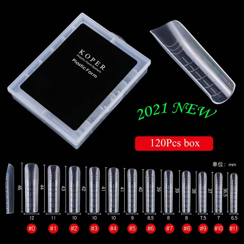 120 db Dual Forms Finger Top Forma Műköröm Tippek Felső forma Poli Nail Gel Hosszabbító Építő Penész Köröm Formákhoz