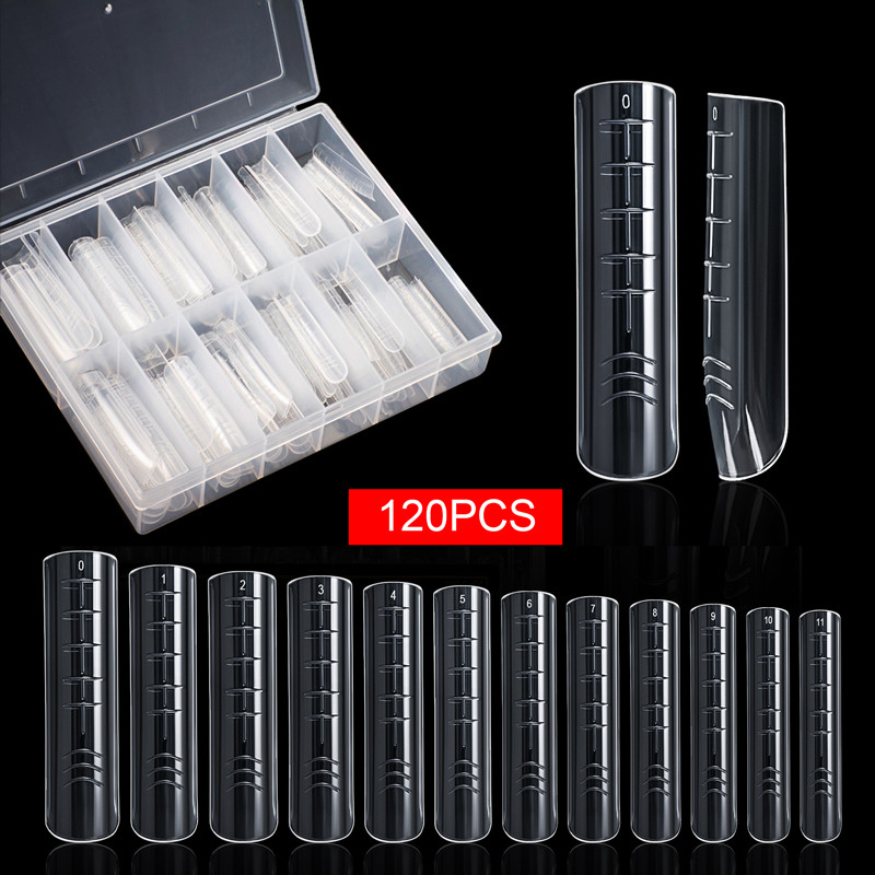 120 db Dual Forms Finger Top Forma Műköröm Tippek Felső forma Poli Nail Gel Hosszabbító Építő Penész Köröm Formákhoz