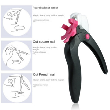 Измервателен циферблат за тройно изрязване на акрилни върхове (5 опции за размер) Професионална акрилна ножица за нокти-резачка за върхове на нокти Инструменти за маникюр