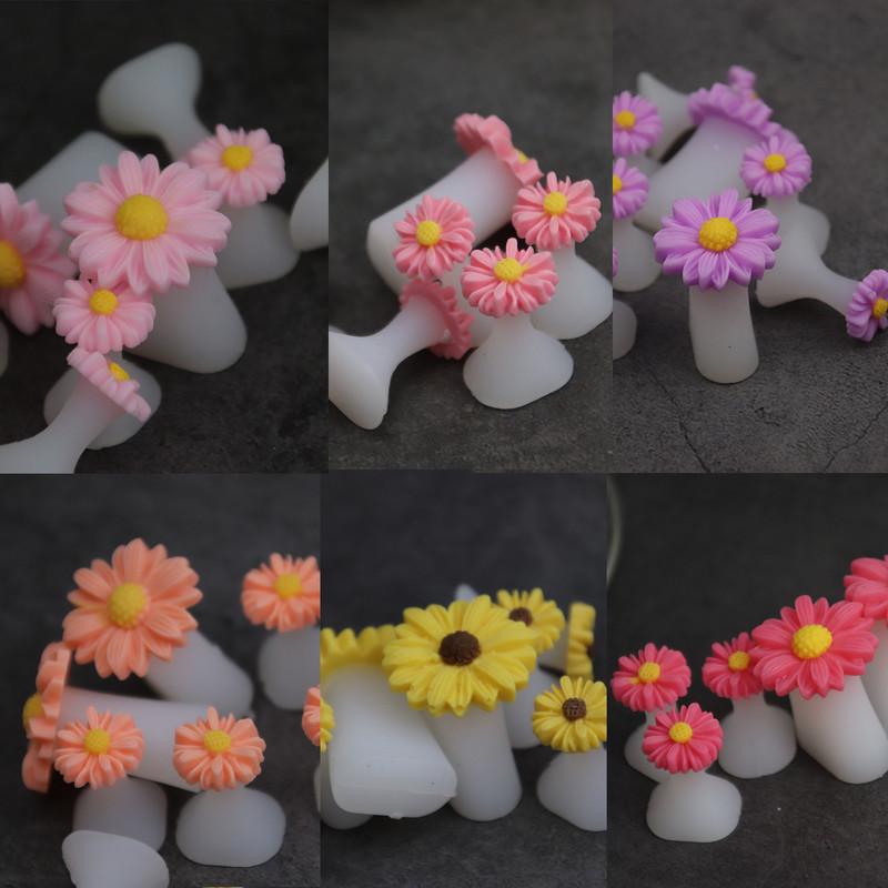 Candy Color 8db Daisy szilikon lábujj elválasztó lábujj elválasztó forma manikűr pedikűr ápoló körömdíszítő szerszámtartó tartozék