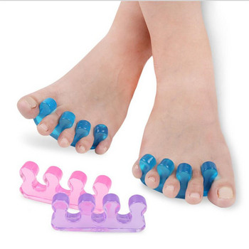 2 бр (1 чифт) 5 цвята Мек силиконов разделител за пръстите на краката Меки силиконови разделители за пръстите на краката Гъвкави меки силиконови разделители за пръстите на краката