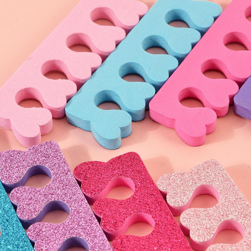 8db/csomag védő lábujjak elválasztó Nail Art szivacs ujjleválasztó csillámporral Professzionális pedikűr eszközök Manikűr