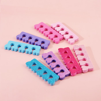 8 τεμ./Πακέτο Nail Art Sponge Finger Separator Toes Separator Sponge with Glitter Powder Επαγγελματικά εργαλεία για νύχια μανικιούρ πεντικιούρ