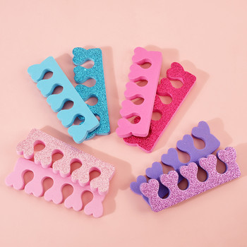 8 τεμ./Πακέτο Nail Art Sponge Finger Separator Toes Separator Sponge with Glitter Powder Επαγγελματικά εργαλεία για νύχια μανικιούρ πεντικιούρ