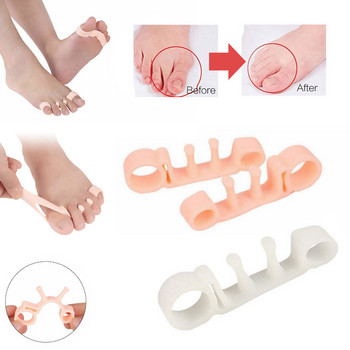 1 чифта ортотичен гел Разделител за пръстите на краката Дистанционер Изправяне Бунион на краката за припокриване на пръстите на краката Бунионна болка