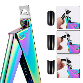 1PCS фалшиви нокти Tips Shape Nipper Fake Edge Well Cutter Trimmer Clipper Rainbow Stainless Steel Nail Art Tool