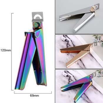 1PCS фалшиви нокти Tips Shape Nipper Fake Edge Well Cutter Trimmer Clipper Rainbow Stainless Steel Nail Art Tool