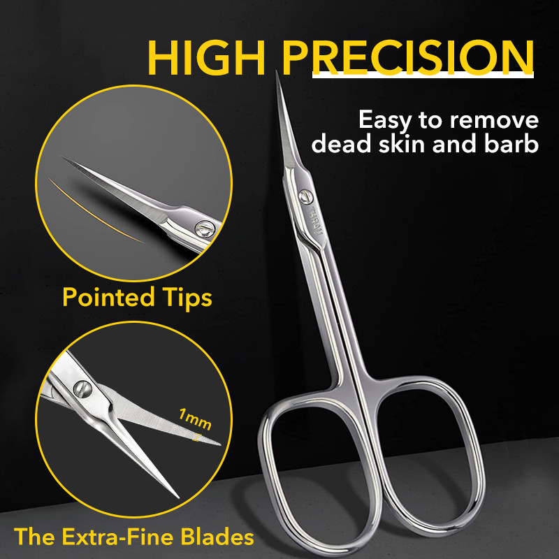 Rusiško manikiūro žirklės, ataugančios odelės, iškirptas išlenktas galiukas, nagų pedikiūras, priežiūros profesionalus nerūdijančio plieno negyvos odos valiklis