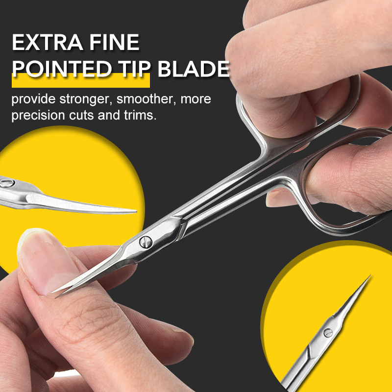 Rusiško manikiūro žirklės, ataugančios odelės, iškirptas išlenktas galiukas, nagų pedikiūras, priežiūros profesionalus nerūdijančio plieno negyvos odos valiklis