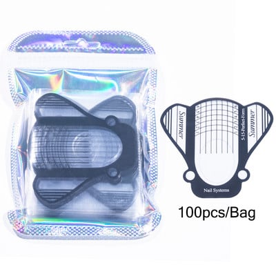 KODIES GEL 20/100 DB PVC körömformák dupla formájú hegyek akril poli UV gél hosszabbító körömmatrica francia manikűr formatartó