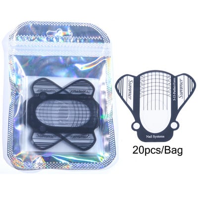 KODIES GEL 20/100 DB PVC körömformák dupla formájú hegyek akril poli UV gél hosszabbító körömmatrica francia manikűr formatartó