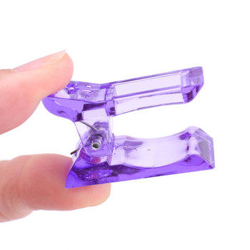 Пластмасови щипки за нокти за акрилни накрайници за удължаване Фалшив кристал за нокти Цветна щипка за нокти UV гел за маникюр Аксесоари за нокти