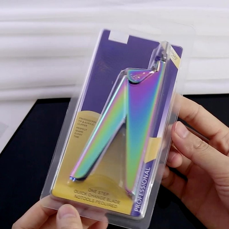 Rozsdamentes acél UV-zselé műkörömvégek trimmer vágó élvágó körömdíszítő manikűr U Word Rainbow arany ezüst eszközök