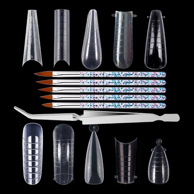 Nail Quick Building Mold Tips Hosszabbító forma Poli Nail Gel formákhoz Nail Art Kettős forma