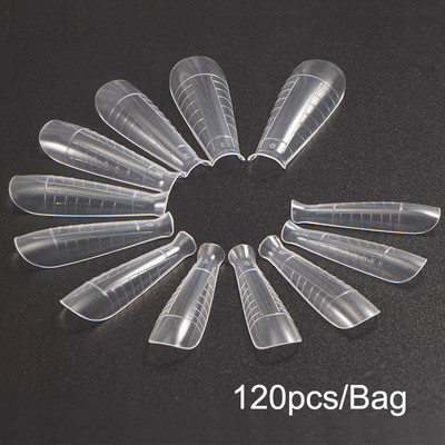 120Gb nagu formas franču zārka viltus nagu uzgaļi poli UV želejai Quick Building pagarinājuma veidnei Plastmasas forma nagiem