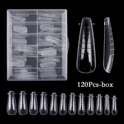 120/60 kom Savjeti za nokte Kalup za brzu ugradnju dvostrukog oblika za umjetne nokte Prozirni alati za višekratnu upotrebu za manikuru za produžavanje Gel Nail Art
