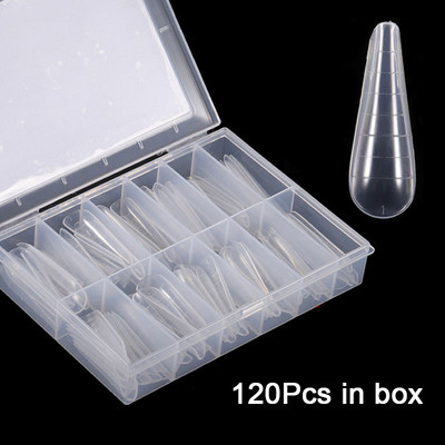 120/60 kom Savjeti za nokte Kalup za brzu ugradnju dvostrukog oblika za umjetne nokte Prozirni alati za višekratnu upotrebu za manikuru za produžavanje Gel Nail Art