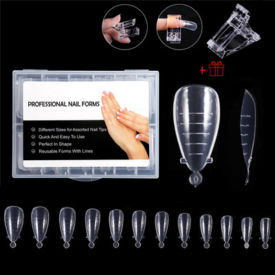 120db/készlet Műköröm formák Forma Négyzet Stiletto Tips Sharp End Stilettos Fake Nail UV gél manikűr Könnyen alkalmazható szalon hosszabbító