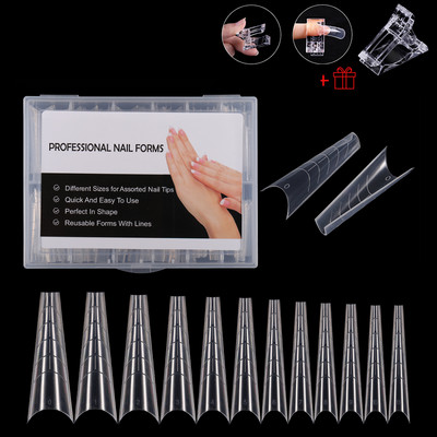 120db/készlet Műköröm formák Forma Négyzet Stiletto Tips Sharp End Stilettos Fake Nail UV gél manikűr Könnyen alkalmazható szalon hosszabbító