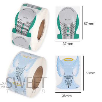 500 бр. Професионални форми за удължаване на ноктите Акрилни френски накрайници за мухъл Строителство Строителни шаблони Стикер Инструменти за маникюр LYNCS