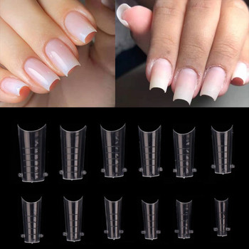 Poly Extension Gel Dual Nail Form Coffin Top From Tips Mold Full Cover Fake Nails Clear Ballerina Upper Forms Tip Manicures Tool