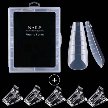 Dual Nail Form Poly Extension Gel Mold Bulider UV Finger False Nail Tips Acrylic Full Systerm upper Forms Art Μανικιούρ