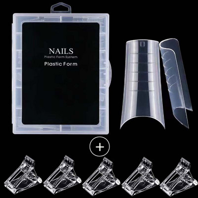 Dual Nail Form Poly Extension Gel Mold Bulider UV Finger False Nail Tips Acrylic Full Systerm upper Forms Art Manicures