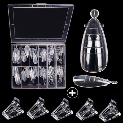 Dual Nail Form Poly Extension Gel Mould Bulider UV Finger Umjetni savjeti za nokte Acrylic Full Systerm upper Forms Art manicures