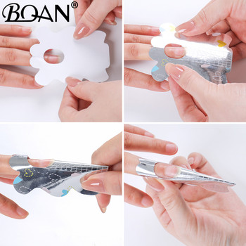 BQAN 100pcs Rhombus/Stiletto Nail Forms Acrylic Nails UV Gel Οδηγός επέκτασης νυχιών Αυτοκόλλητες φόρμες για προέκταση