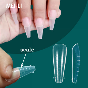 Мухъл за бързо изграждане Система за удължаване на ноктите Поли UV гел за нокти Мухъл Двойни форми Фалшиви накрайници за форми за удължаване на нокти Топ